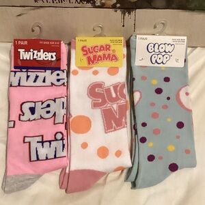 Twizzlers , Sugar Mama and Blow Pop Socks Set